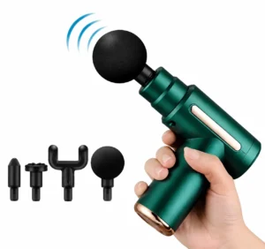 Portable Mini Massage Gun Electric Vibration Massager | Rechargeable Cordless Body Care Device with Adjustable Speed & Multiple Massage Heads for Home Gym Office