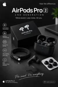 Dubai Version Orginal Airpods Pro 2nd Gen Black Version